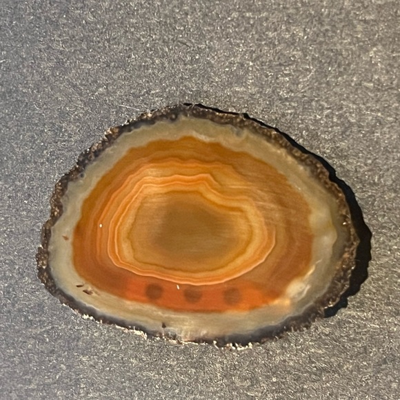 Agate Natural Crystal Stone Brown Orange Brooch Pin - Picture 3 of 9